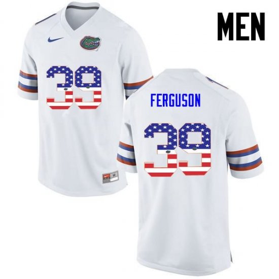 Men's Florida Gators #39 Ryan Ferguson NCAA Nike White USA Flag Fashion Authentic Stitched College Football Jersey LRV3162IC